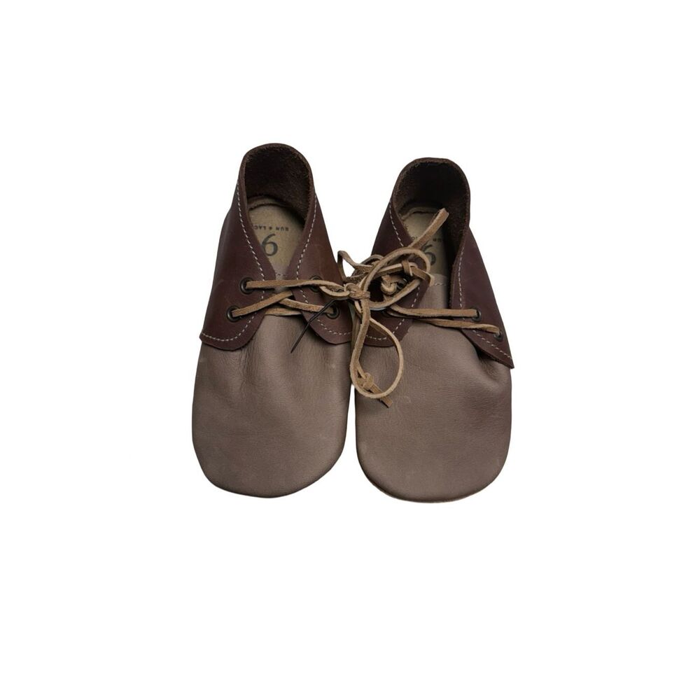 New Sun & Lace Hand Crafted Brown Leather Soft Sole Baby Toddler Shoes